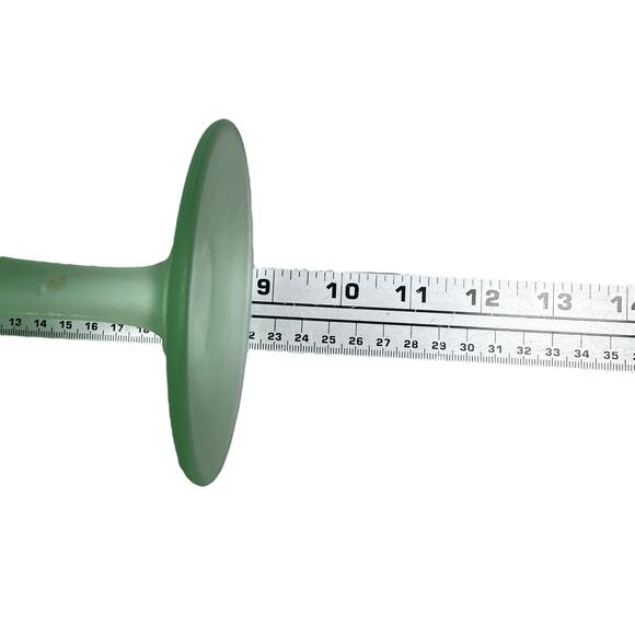 Beaumont Satin Frosted Glass Compote Pedestal Lidded Candy Dish 8.75" Green - Picture 8 of 10